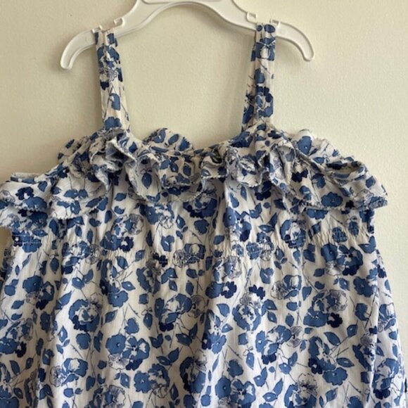 Ralph Lauren Blue Label Blue White Floral Ruffle Sundress 4T - Picture 3 of 15
